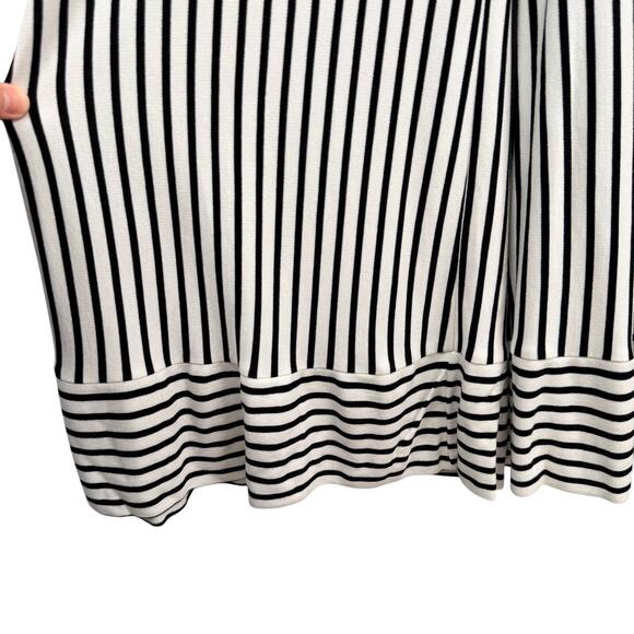 Worthington‎ Jumpsuit Womens Medium Black White Stripe Knit Cropped Wide Leg - Picture 5 of 16